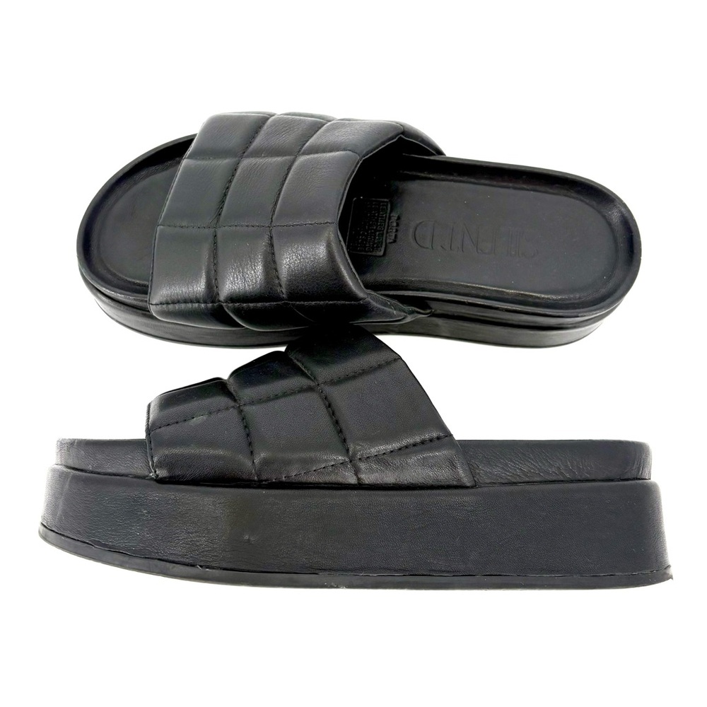 SILENT D Black Quilted Puffy Slide - Picture 8 of 16